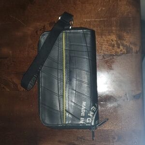 For Freedom Wallet by Sak Saum. Black Rubber Wristlet Wallet.